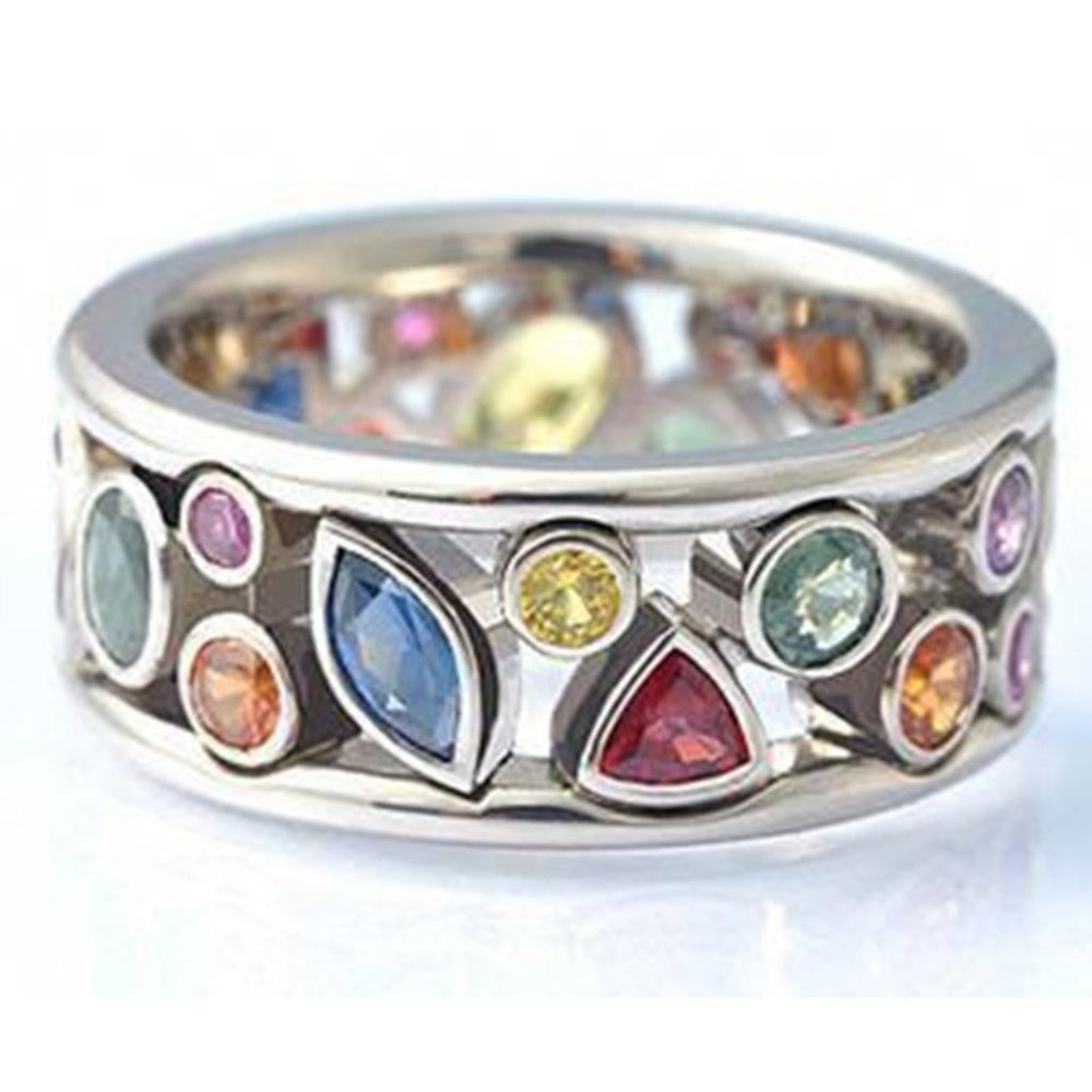 ✨ Colorful Stones and Zircon Charming Eternity Ring for Women, PD373